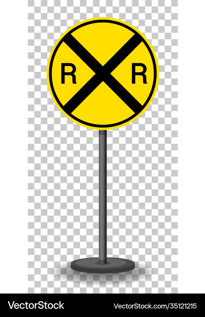 Railroad crossing ahead sign isolated Railroad crossing ahead sign isolated vector image
