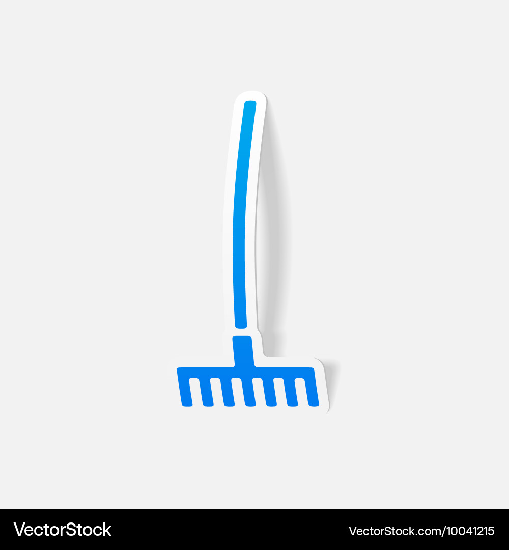 Realistic design element rake vector image