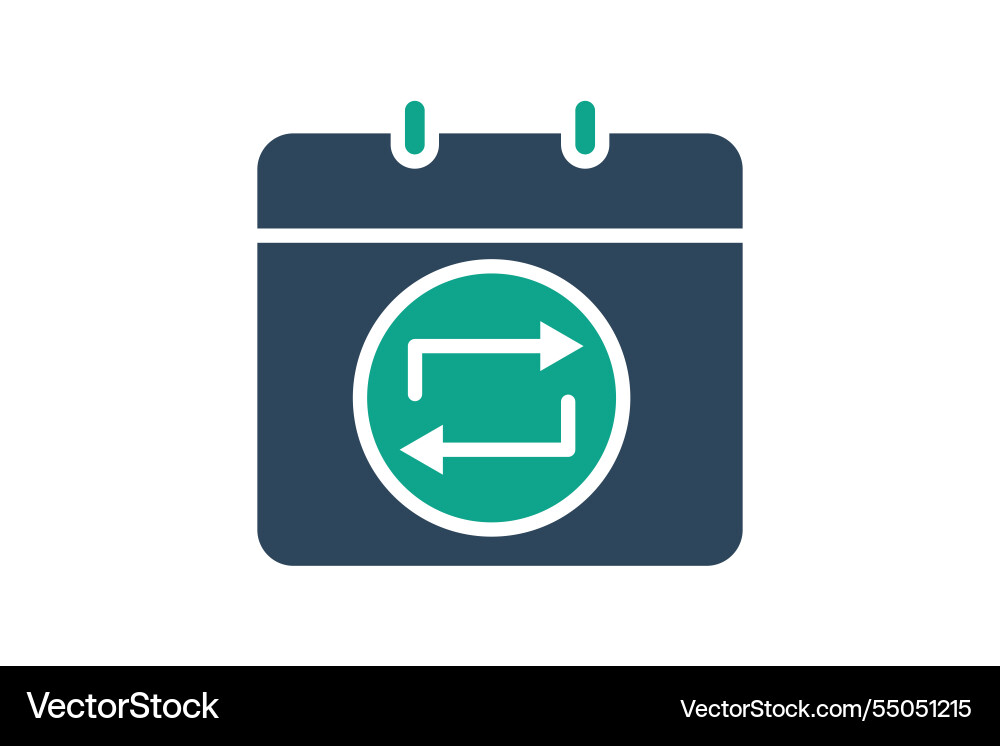 Recurring icon solid style related Recurring icon solid style related vector image