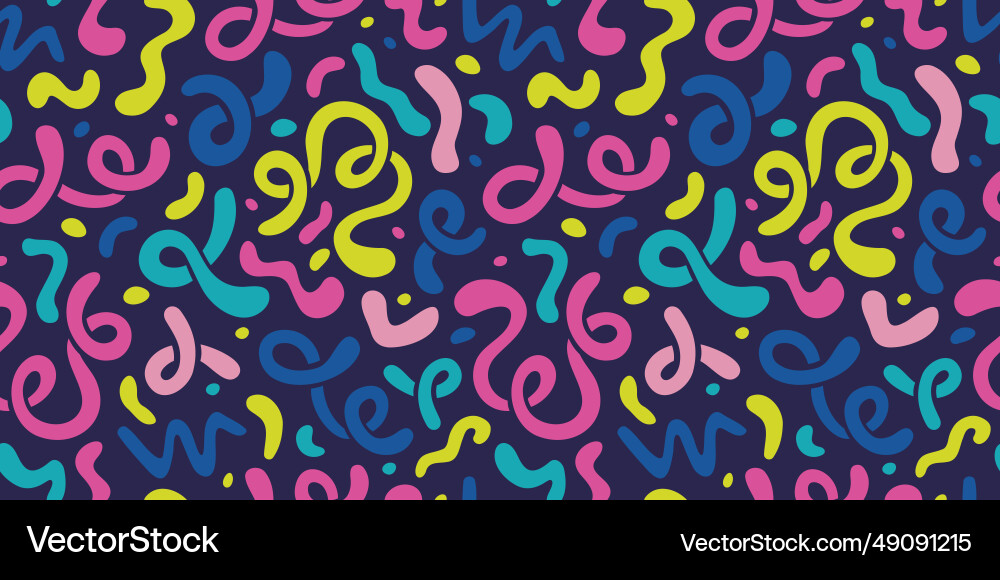 Seamless pattern with abstract bright squiggles Seamless pattern with abstract bright squiggles vector image