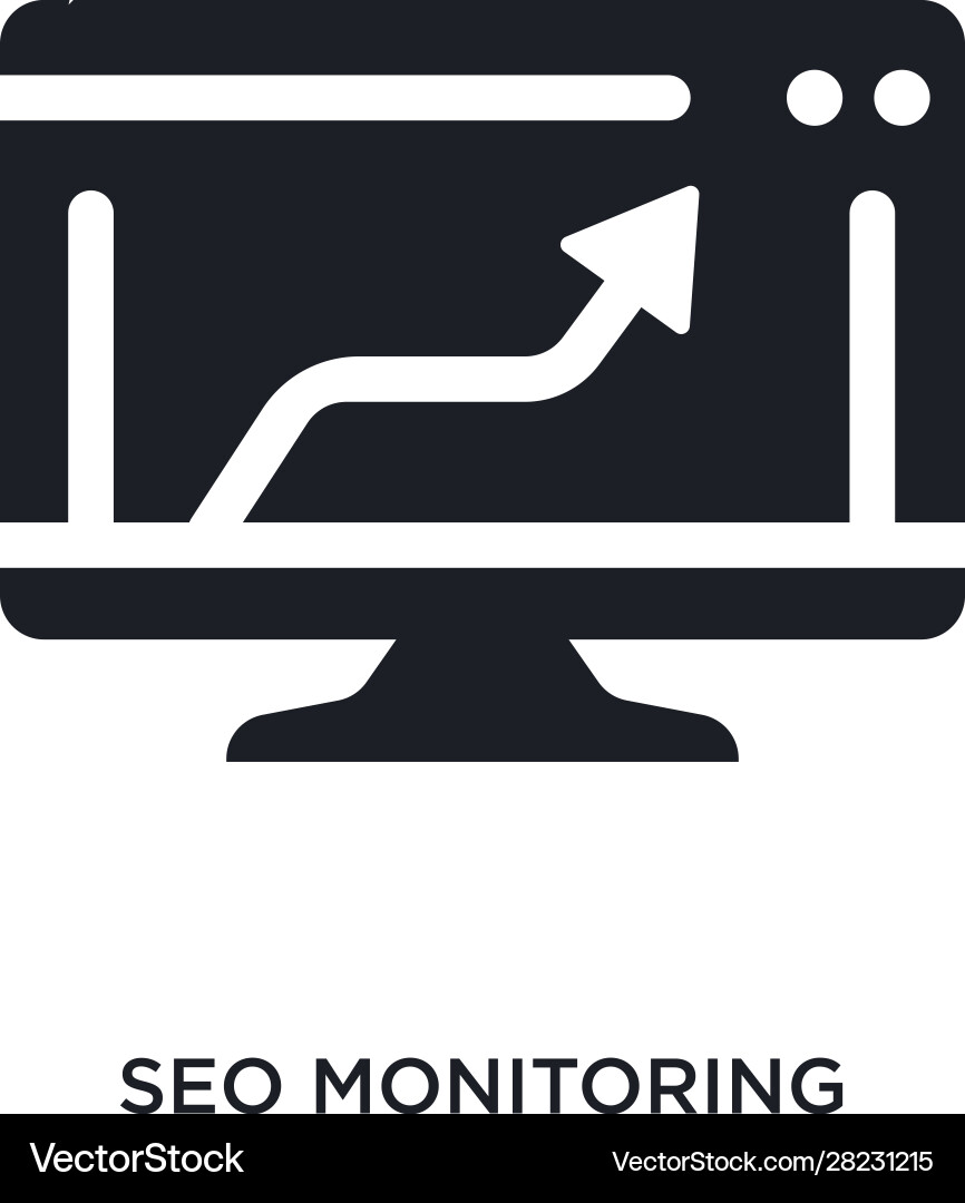 Seo monitoring isolated icon simple element from vector image