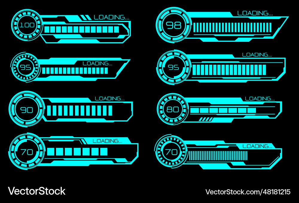 Set von hud moderne Lade Fortschrittsbars Benutzer Set von hud moderne Lade Fortschrittsbars Benutzer vektorbild