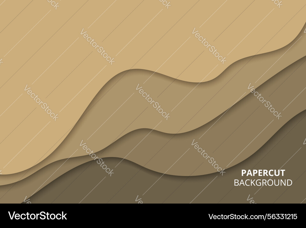Smooth layered abstract papercut background Vector Image