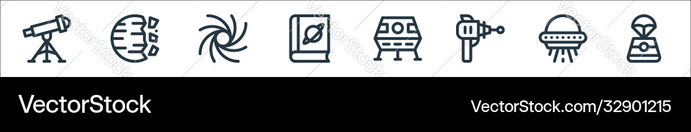 Space line icons linear set quality Vector Image