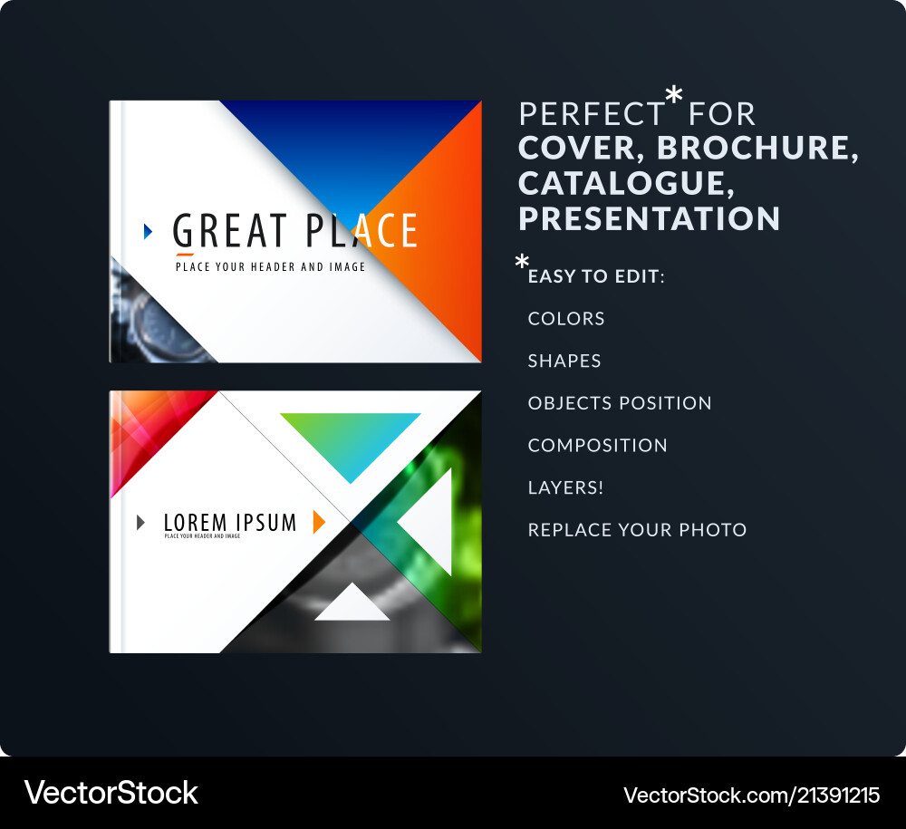 Triangular design presentation template Triangular design presentation template vector image