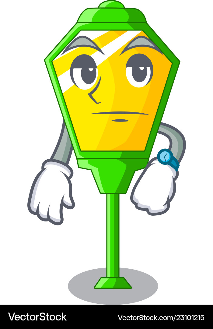 Waiting character a lamp in post style Vector Image