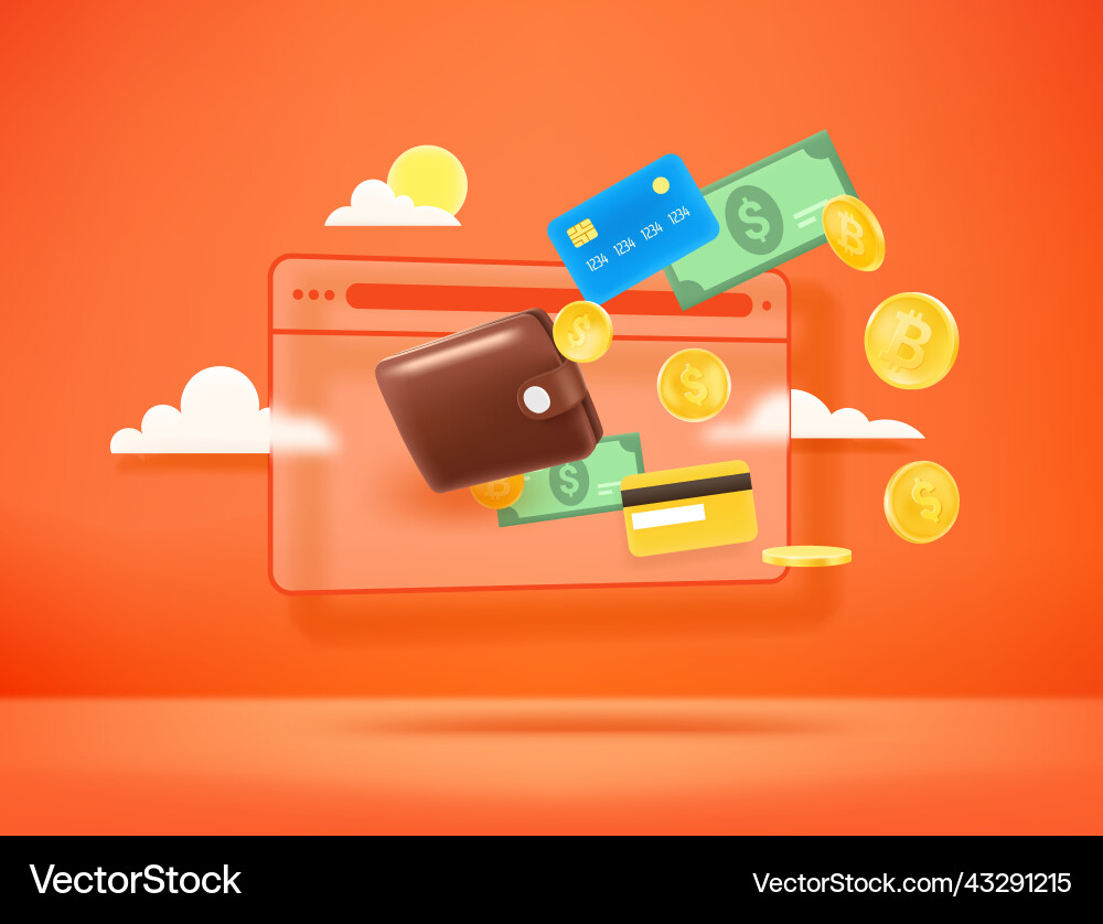 Web payment concept 3d style Web payment concept 3d style vector image