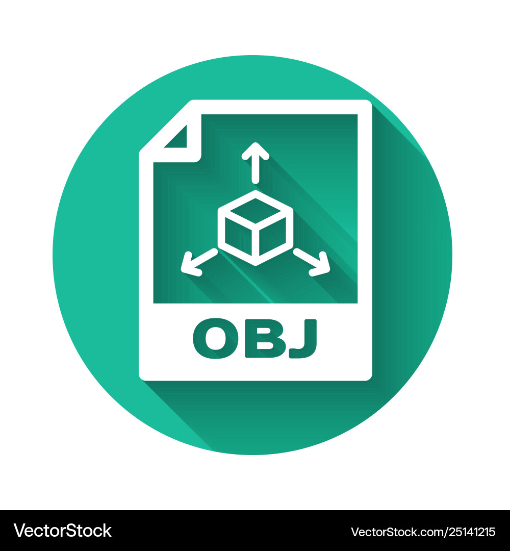 White obj file document icon download button White obj file document icon download button vector image