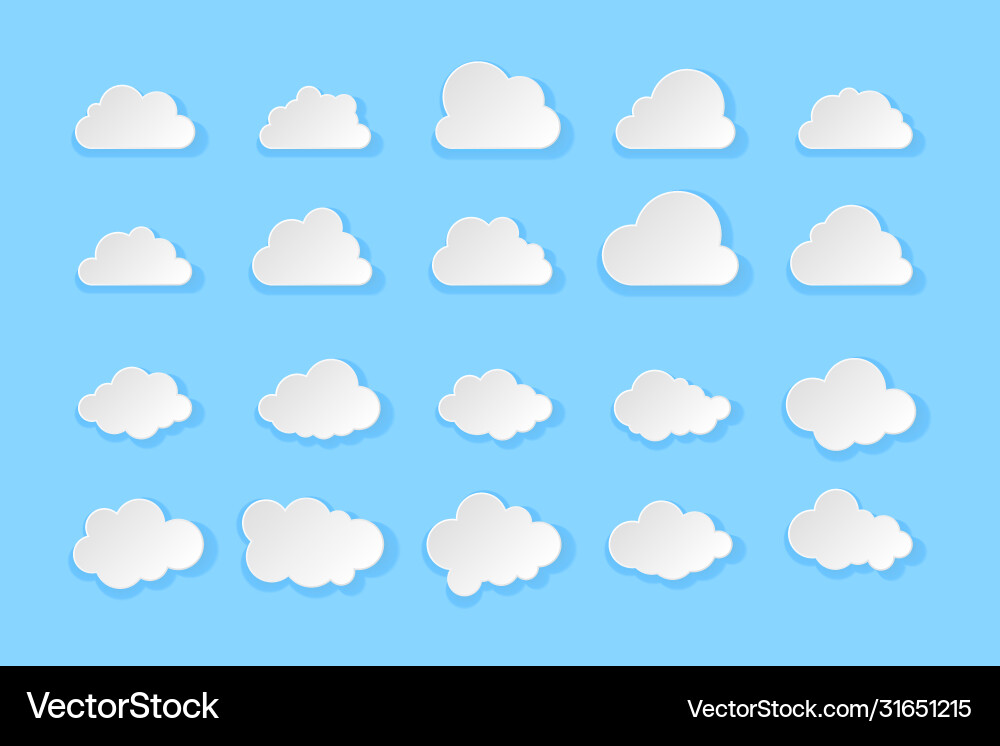Wolken Cartoon isoliert auf blau Wolken Cartoon isoliert auf blau vektorbild