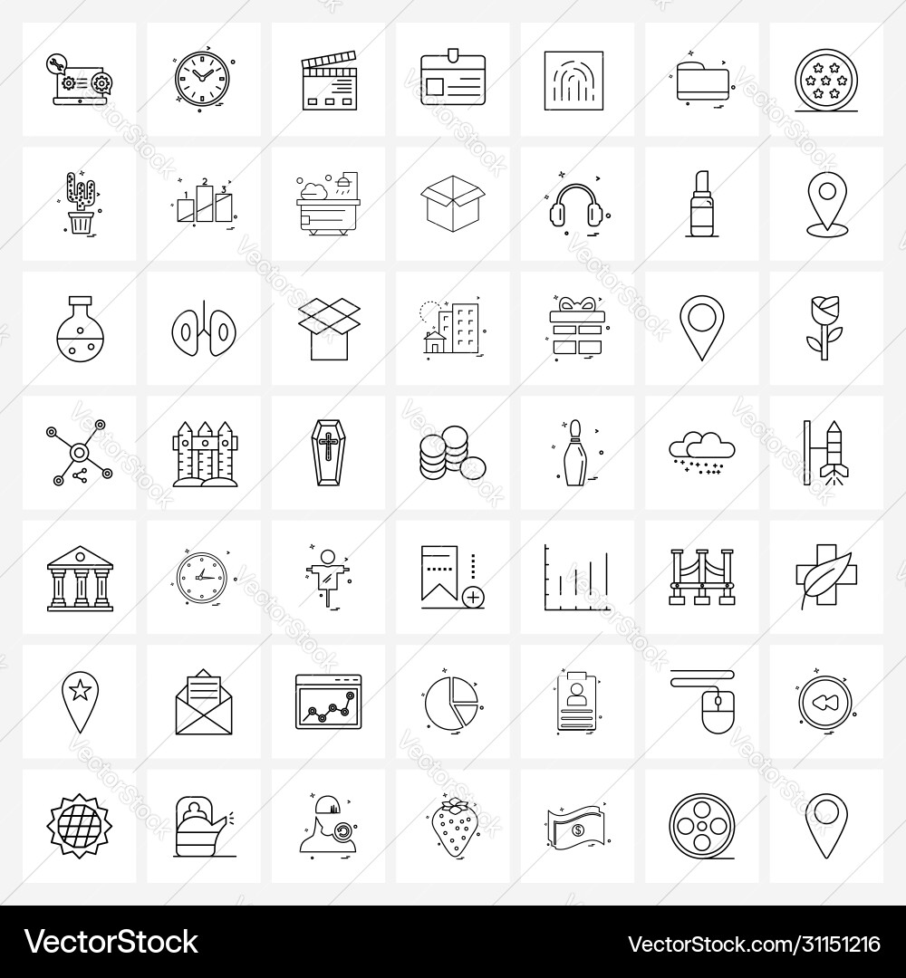49 universal line icons for web and mobile Vector Image