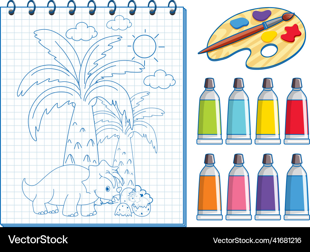 A notebook with doodle sketch design Vector Image