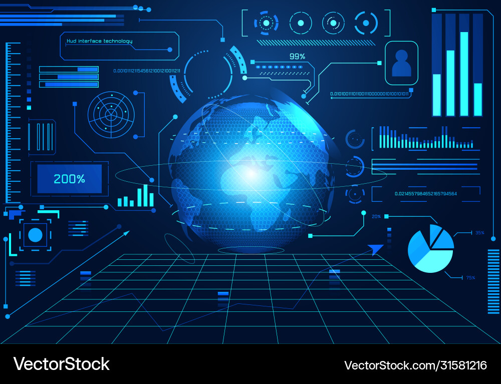 Abstract technology ui futuristic concept hud Vector Image