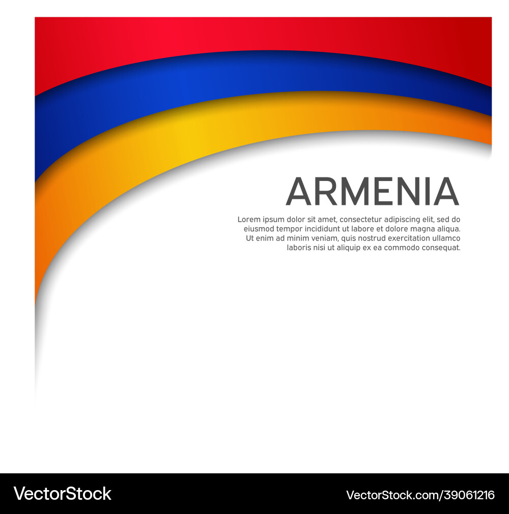 Abstract waving armenia flag paper cut style Abstract waving armenia flag paper cut style vector image