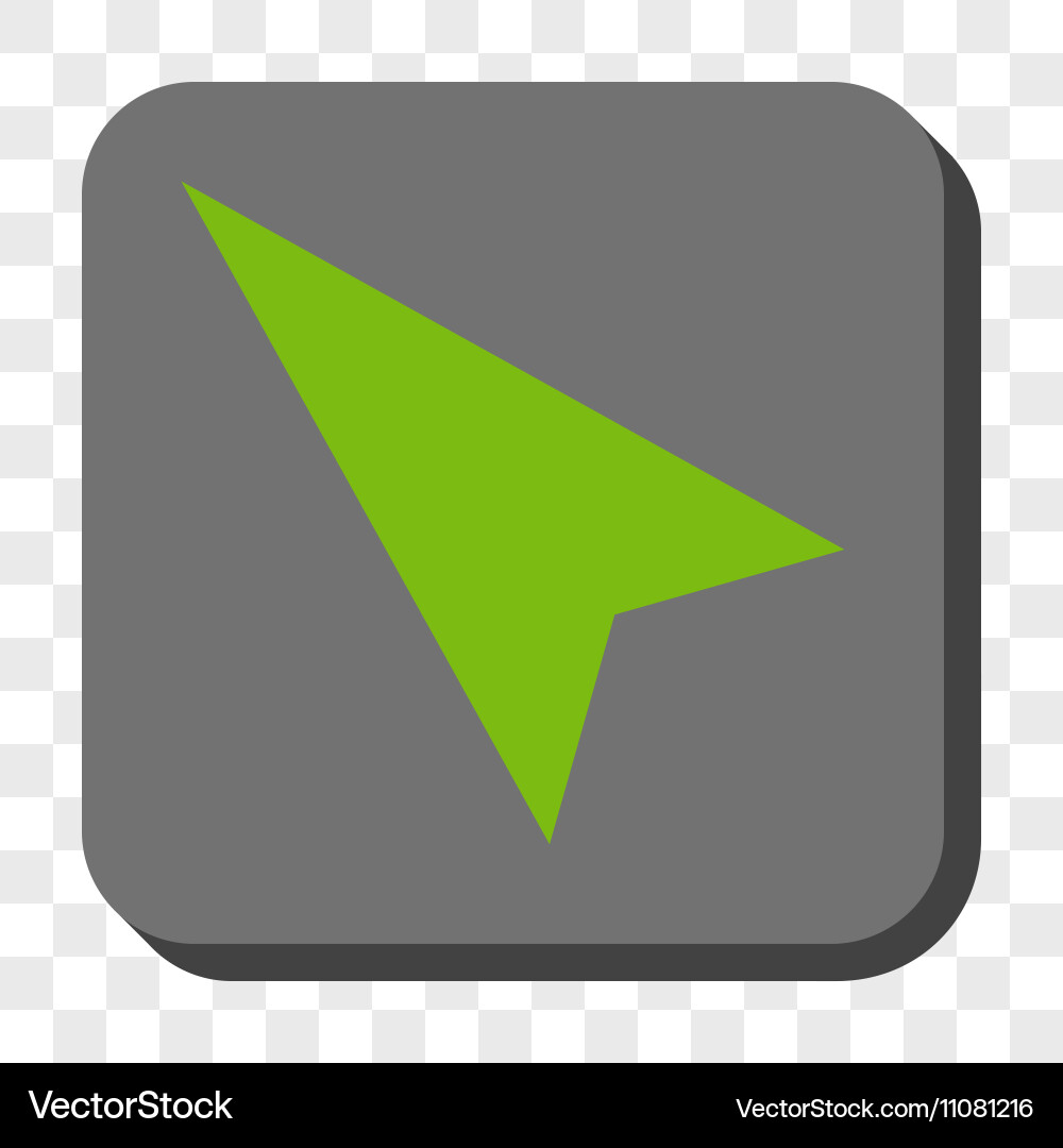 Arrowhead left-up rounded square button Vector Image