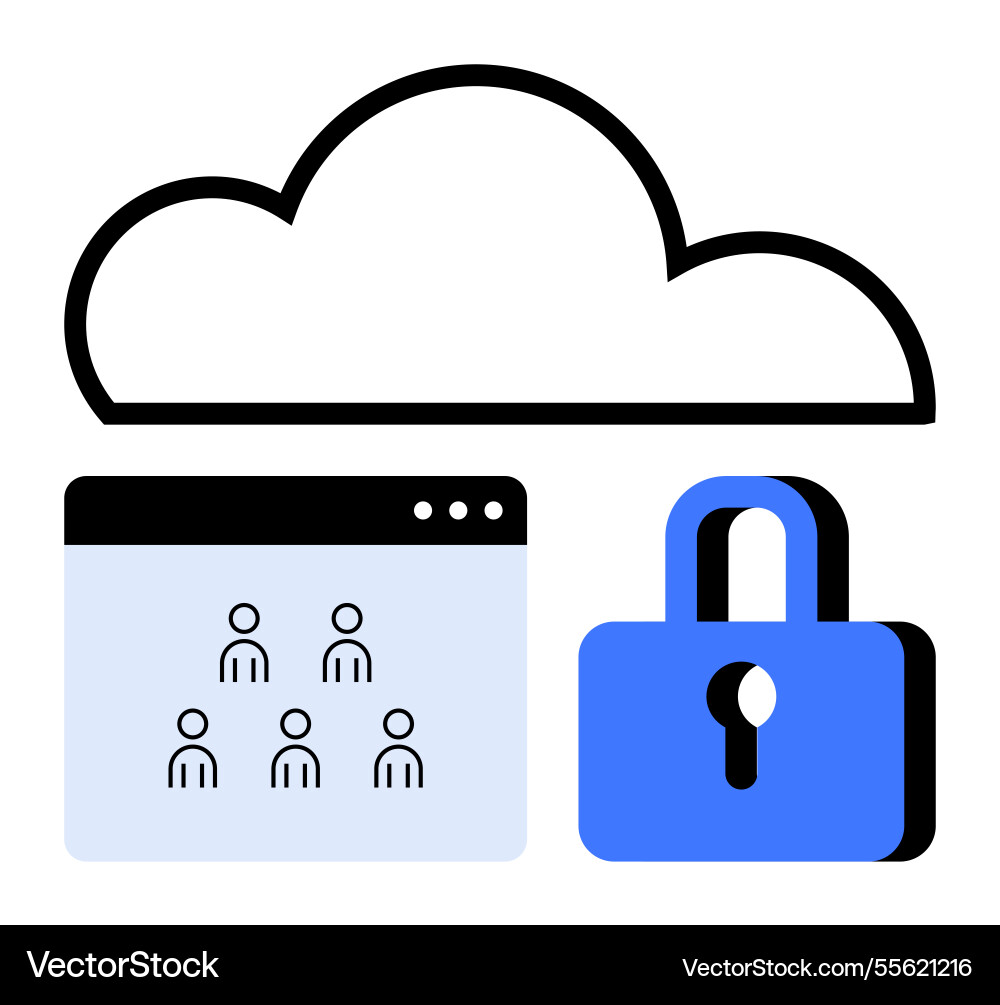 Cloud storage security with user management Cloud storage security with user management vector image