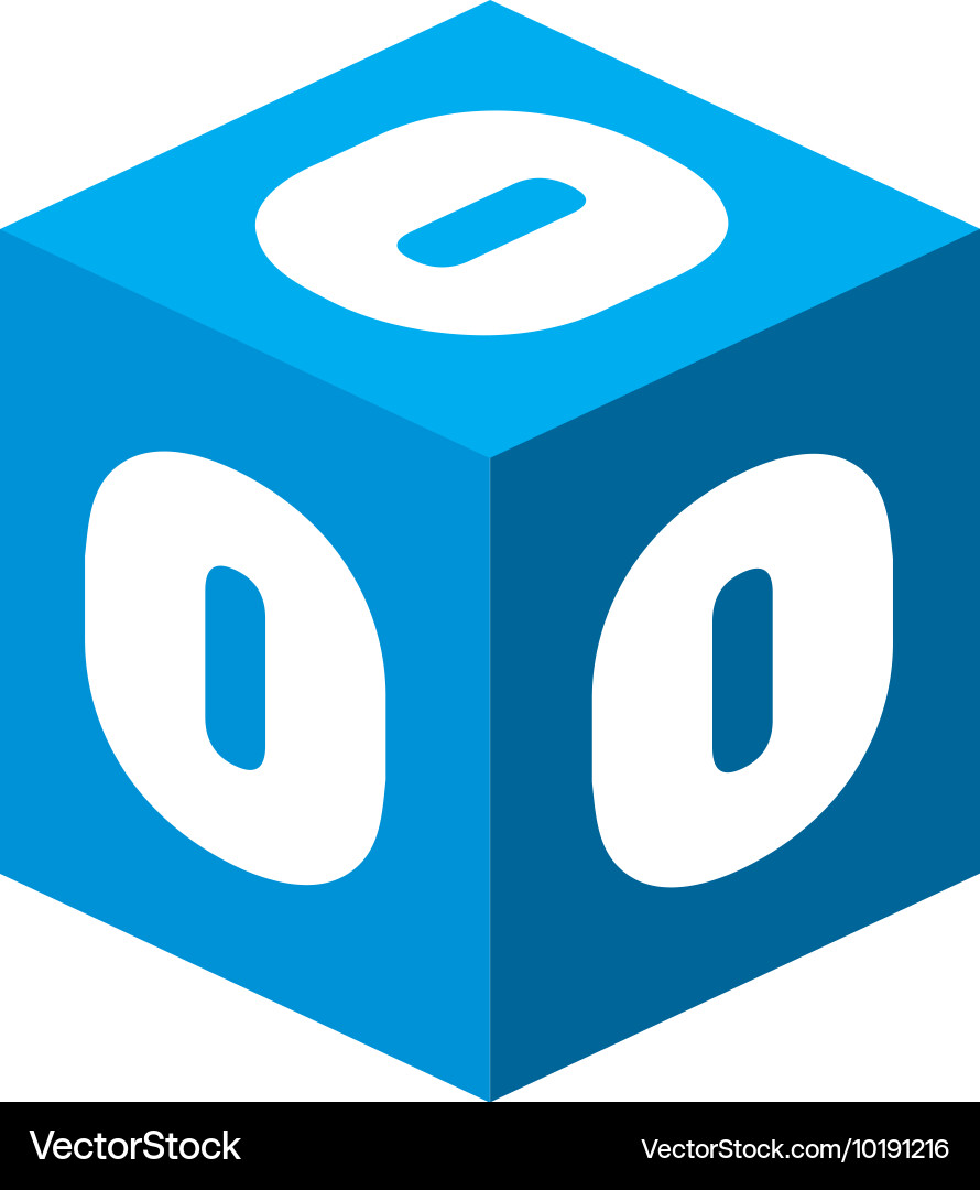 Cube number block graphic Vector Image