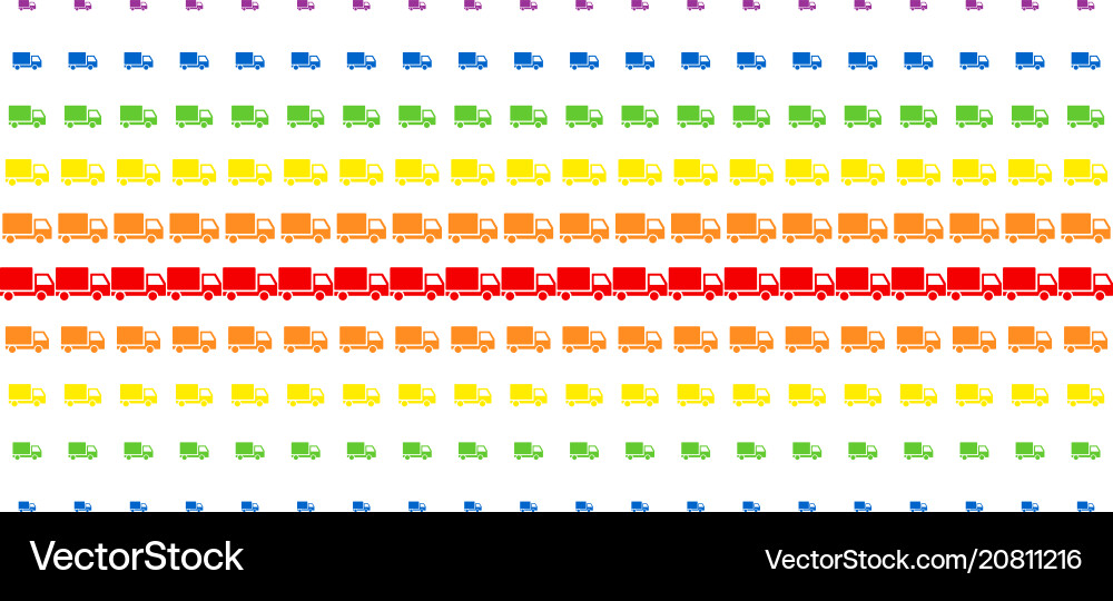Delivery lorry shape halftone spectral array Delivery lorry shape halftone spectral array vector image