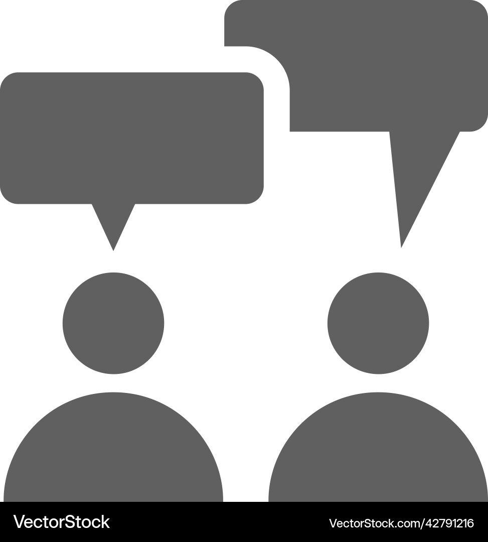 Dialogue discuss conversation icon gray graphics Vector Image