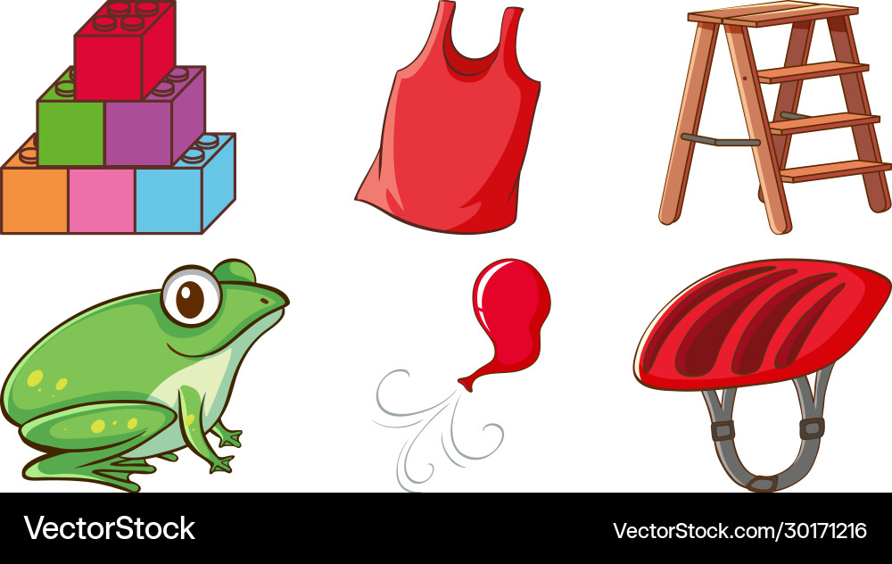 Diverse Objects on White Background vector image