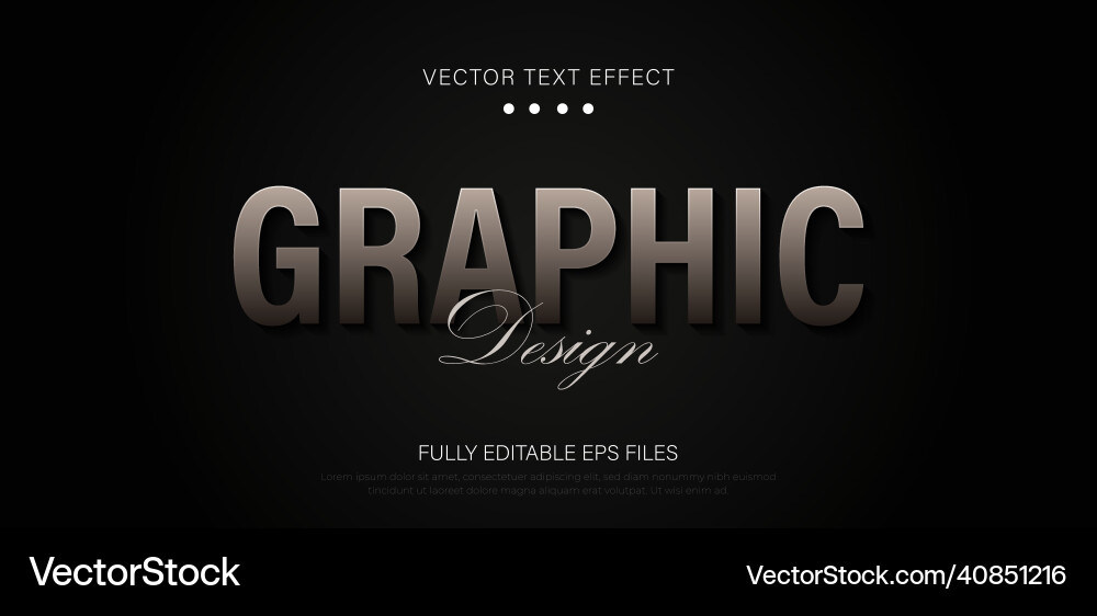 Graphic design text effect 3d style Graphic design text effect 3d style vector image