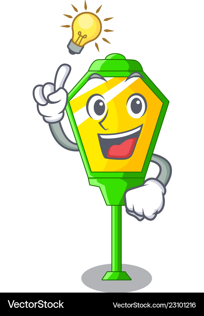 Have an idea character a lamp in post style Have an idea character a lamp in post style Vector Image