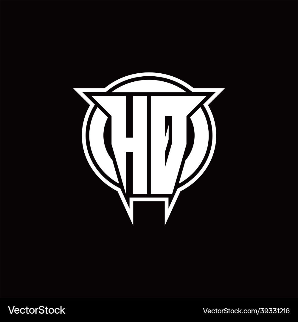 Hq logo monogram with circle rounded shape design Hq logo monogram with circle rounded shape design Vector Image