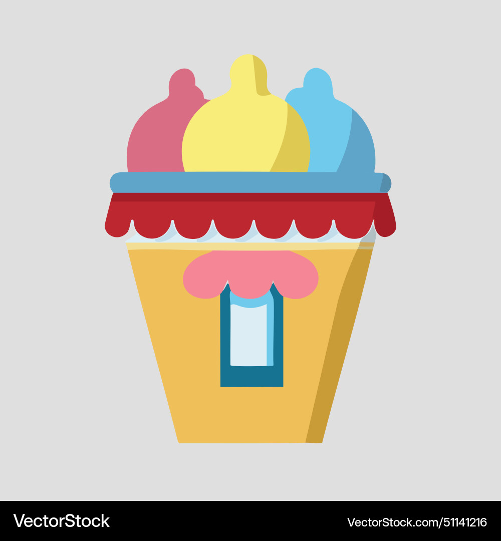 Ice cream in a cup icon flat style Royalty Free Vector Image
