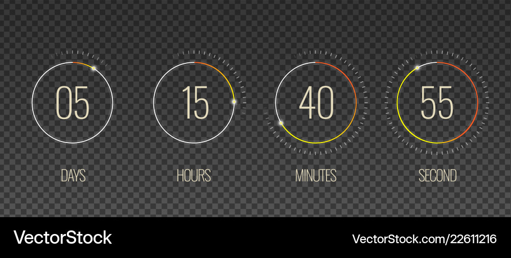 Interface countdown transparent set Interface countdown transparent set vector image