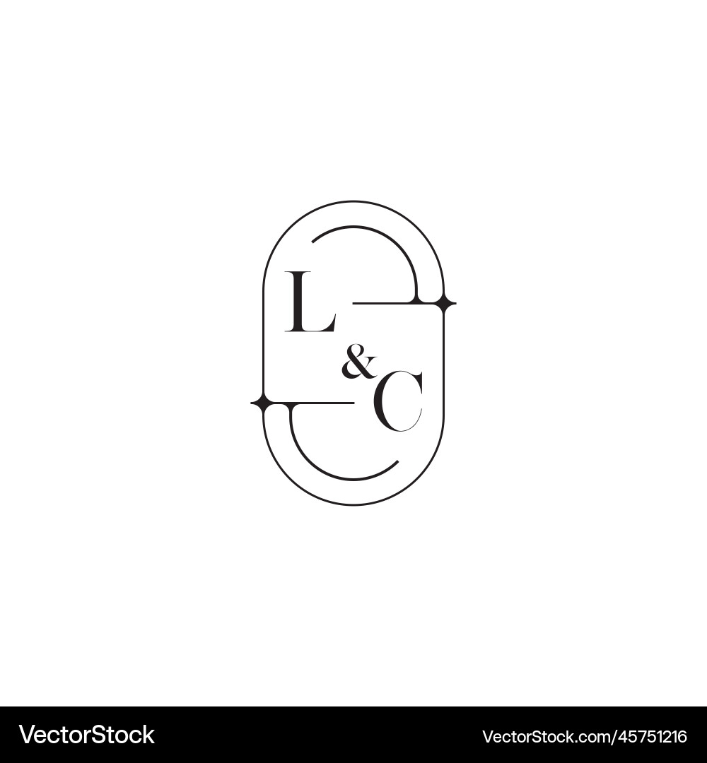 Lc line simple initial concept with high quality Vector Image
