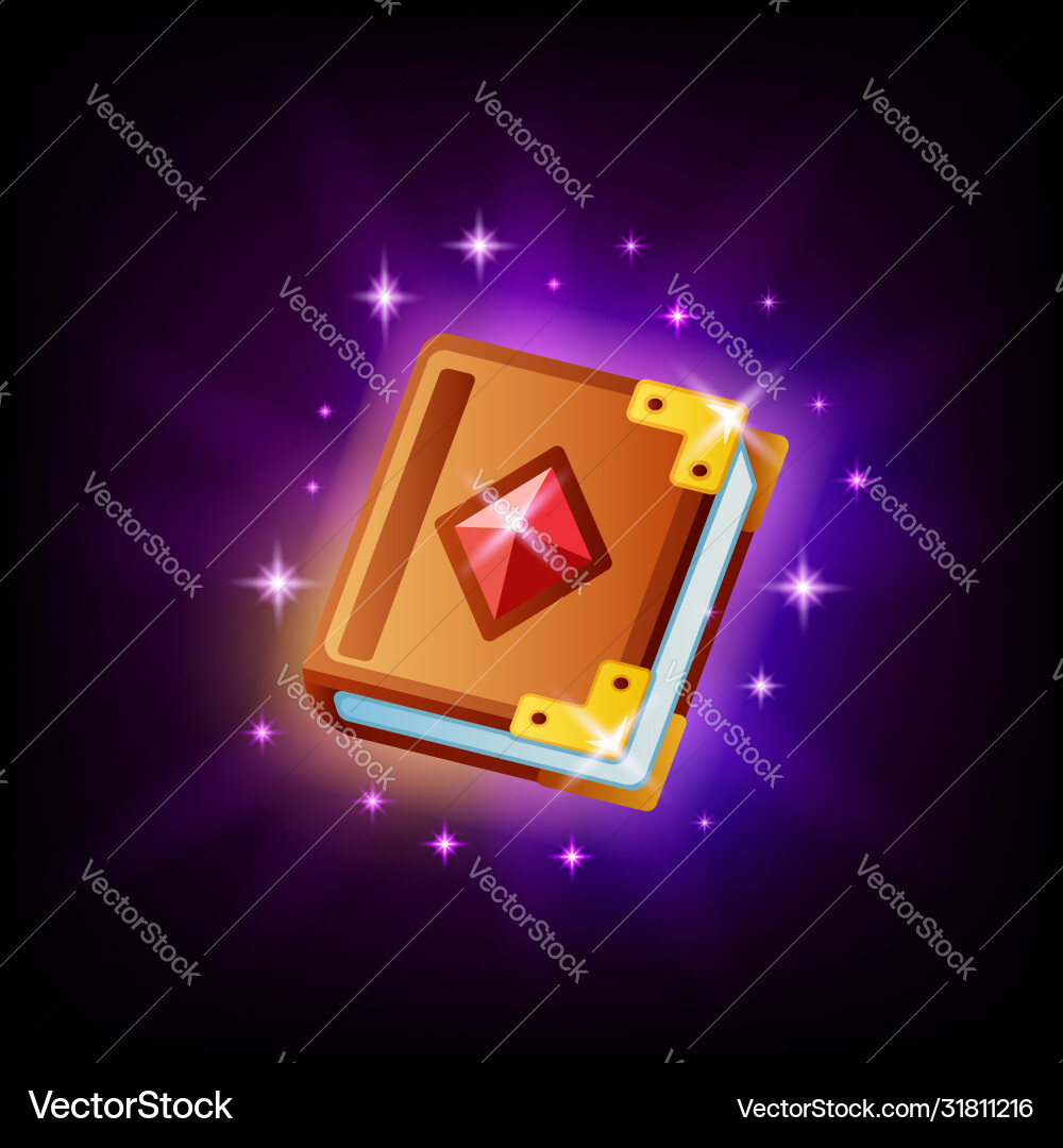 Magic spell book icon ui element for game Magic spell book icon ui element for game vector image