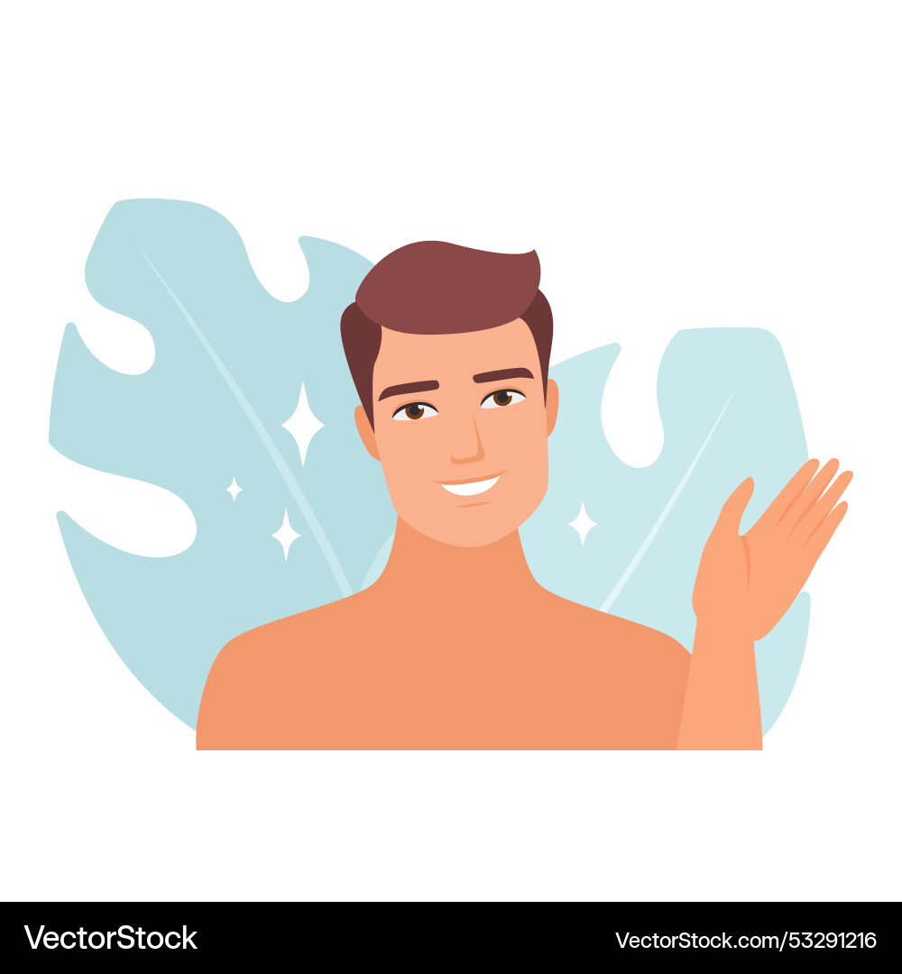 Man applying black charcoal mask on t-zone Man applying black charcoal mask on t-zone vector image