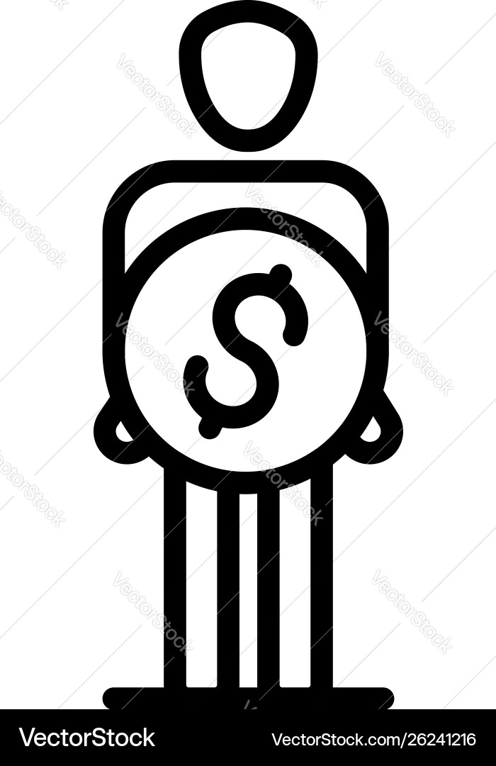 Man take money credit icon outline style Man take money credit icon outline style vector image