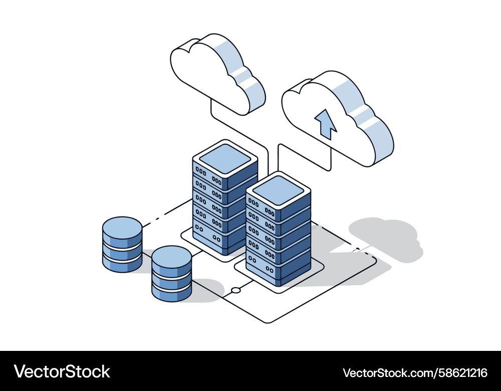 Modern Server Network Architecture Vector Image