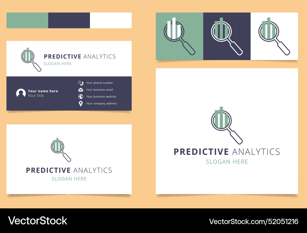 Predictive analytics logo featuring magnifying vector image