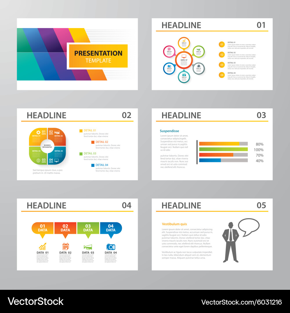 Presentation Template Set Vector Image