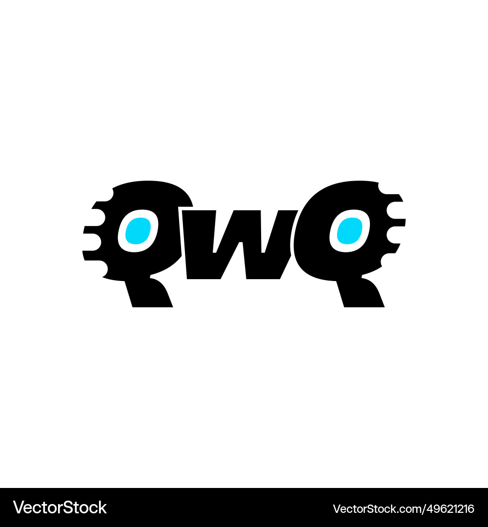 Qwq brand name initial letters monogram Vector Image
