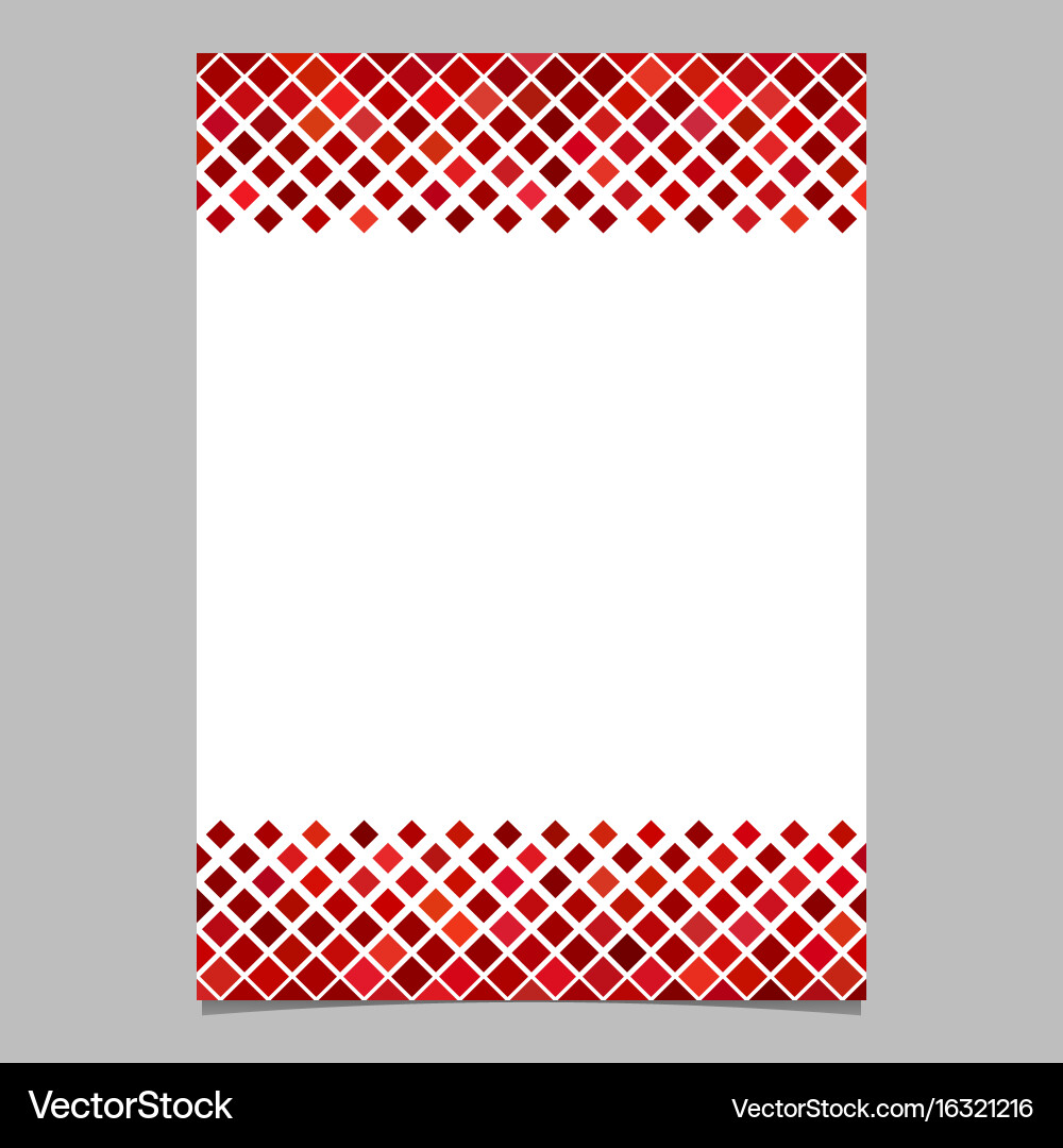 Red diagonal square pattern page template vector image