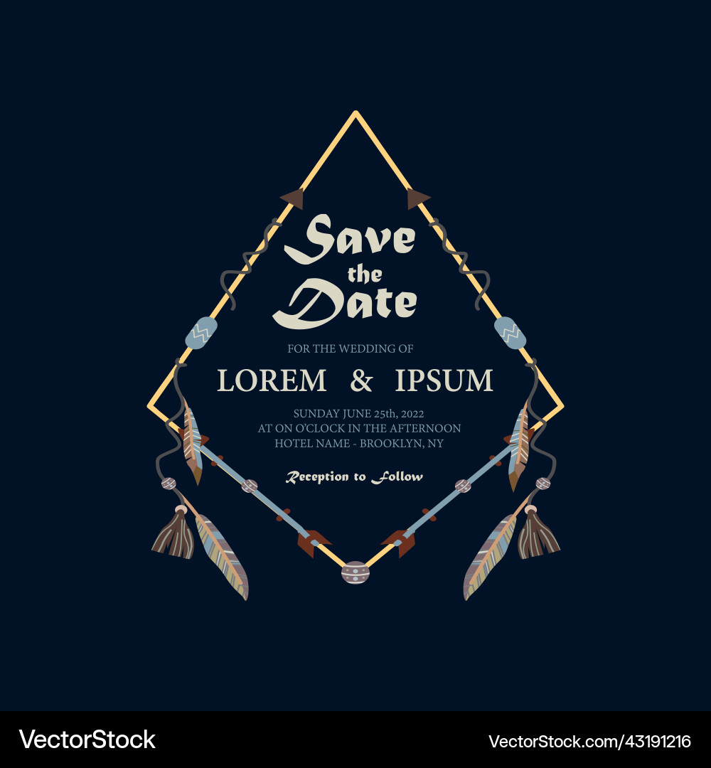 Save the date monogram template design vector image