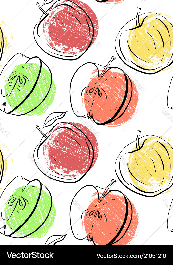 Seamless pattern with apples of different shapes Seamless pattern with apples of different shapes vector image