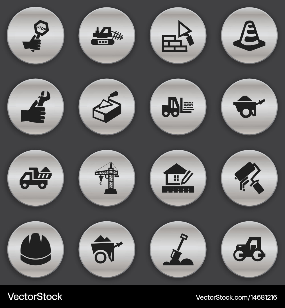 Set of 16 editable structure icons includes vector image