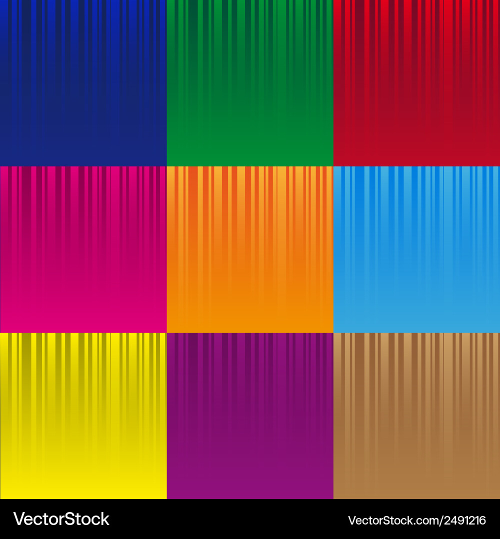 Set of various color striped abstract pattern vector image