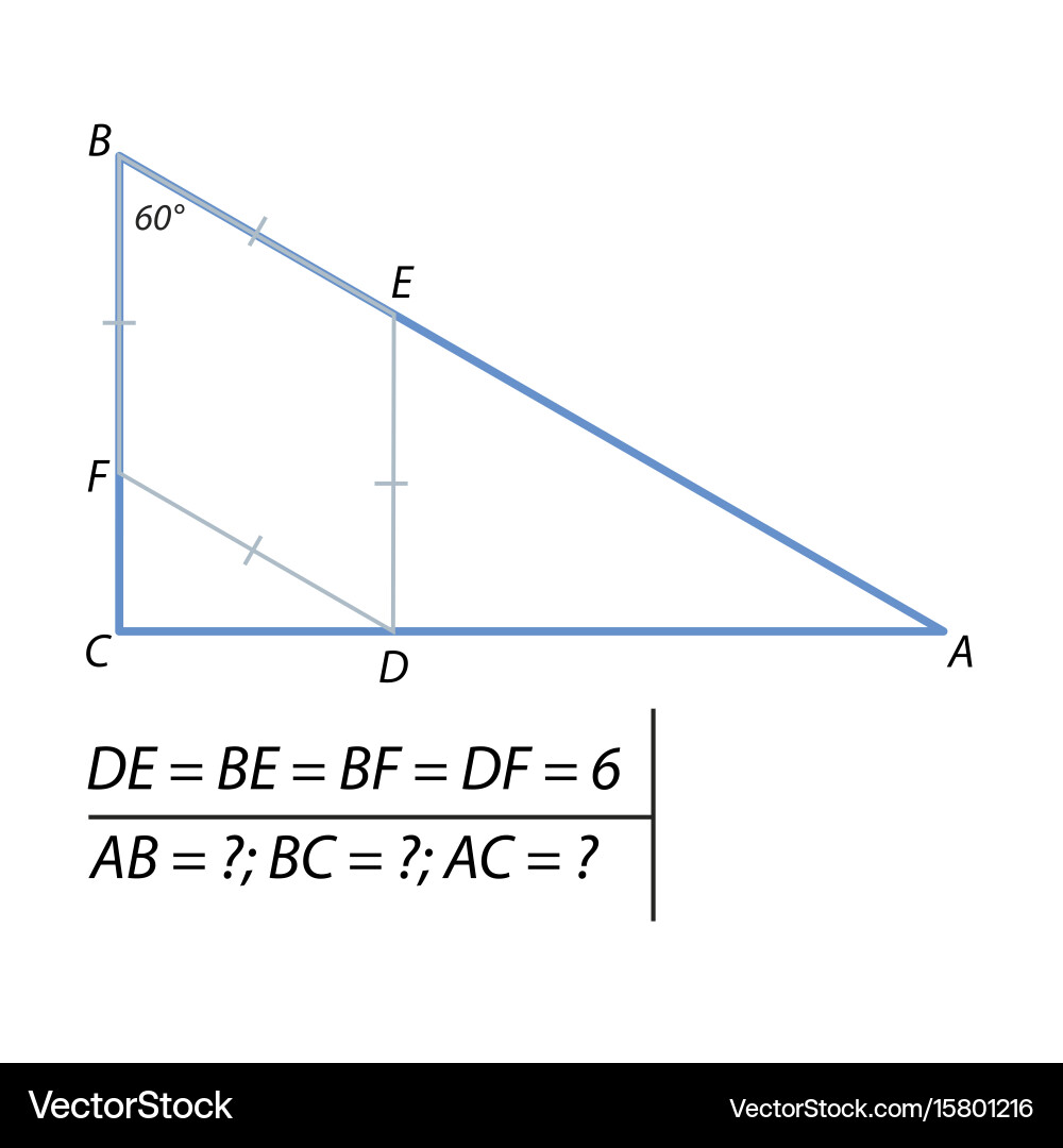 Triangle Side Length Calculation vector image