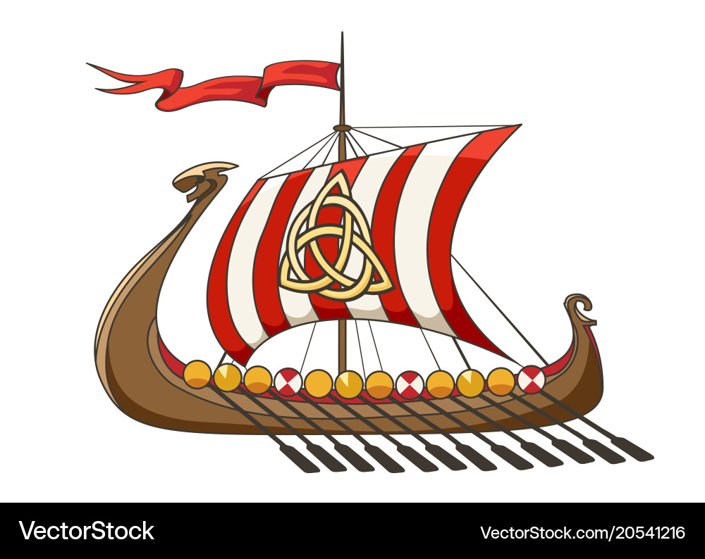Viking Drakkar Ship Vector Image