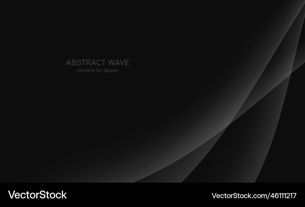Abstract black background with smooth gray line Abstract black background with smooth gray line vector image