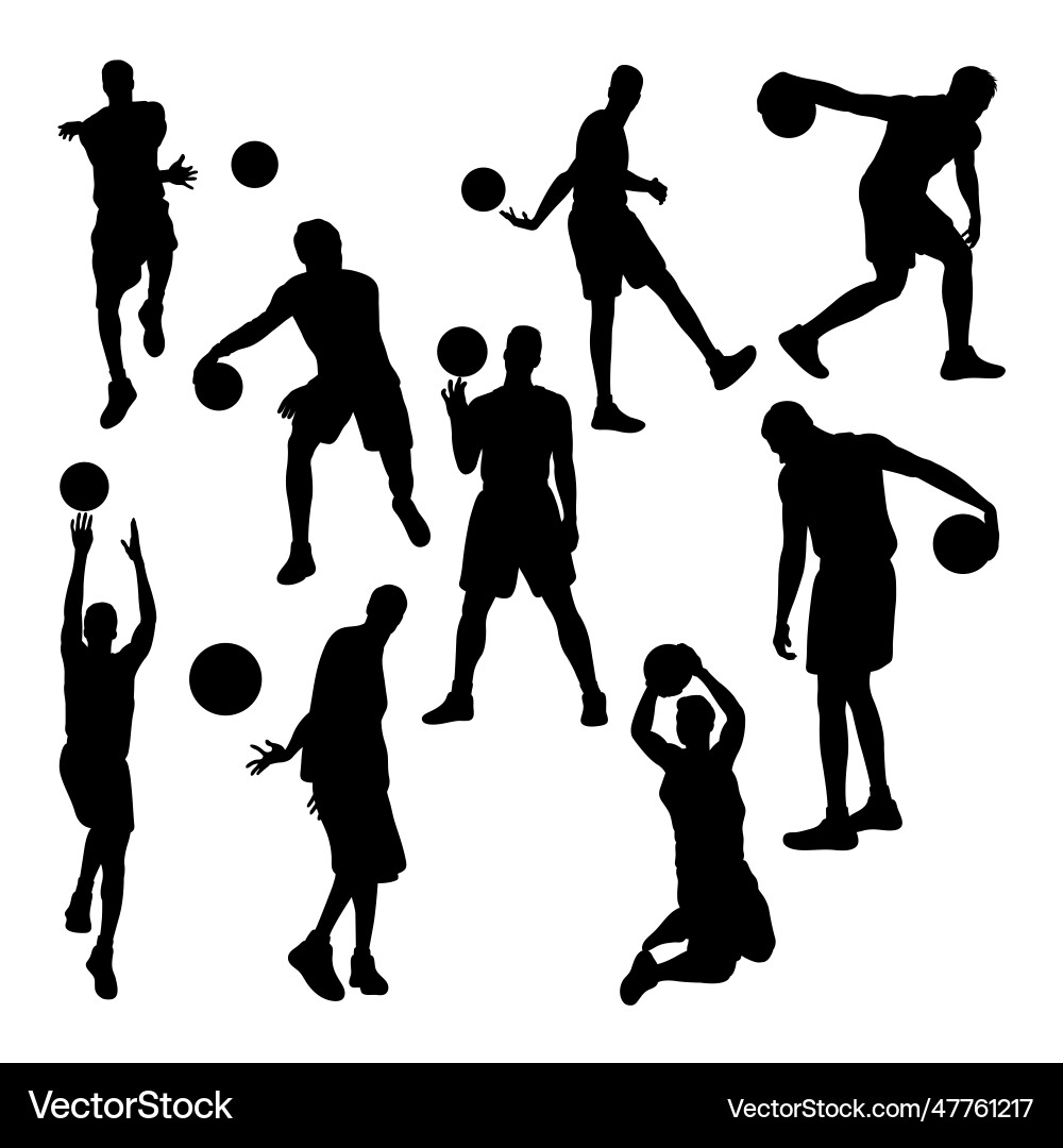Basketball training silhouettes Basketball training silhouettes Vector Image