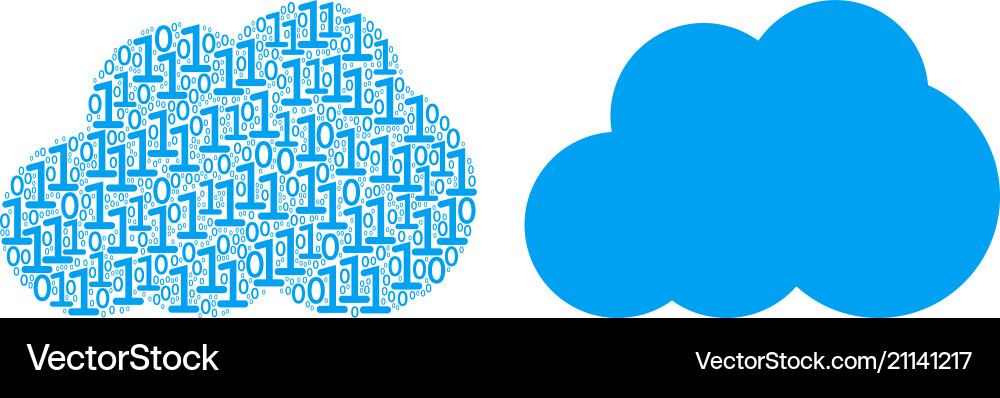 Cloud collage of binary digits Cloud collage of binary digits vector image