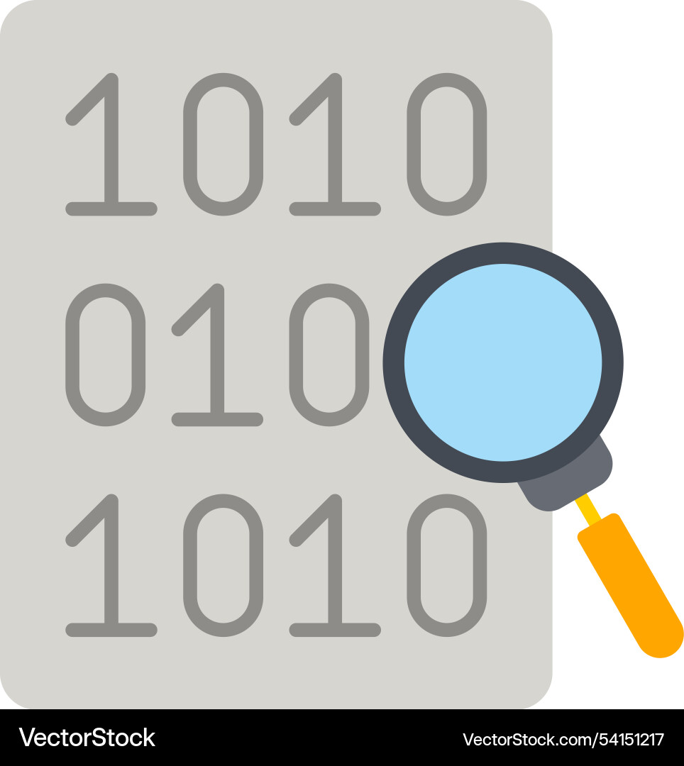 Code search flat icon design vector image