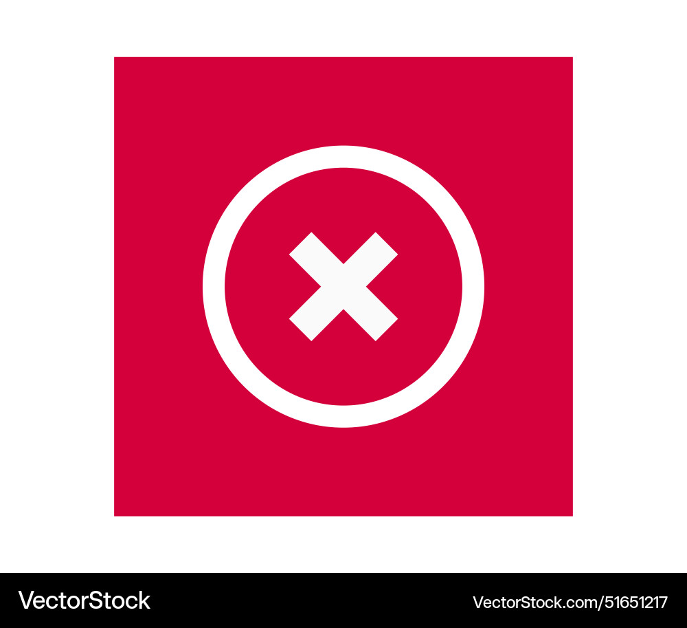 Decline or cancel white on red button ui design Vector Image
