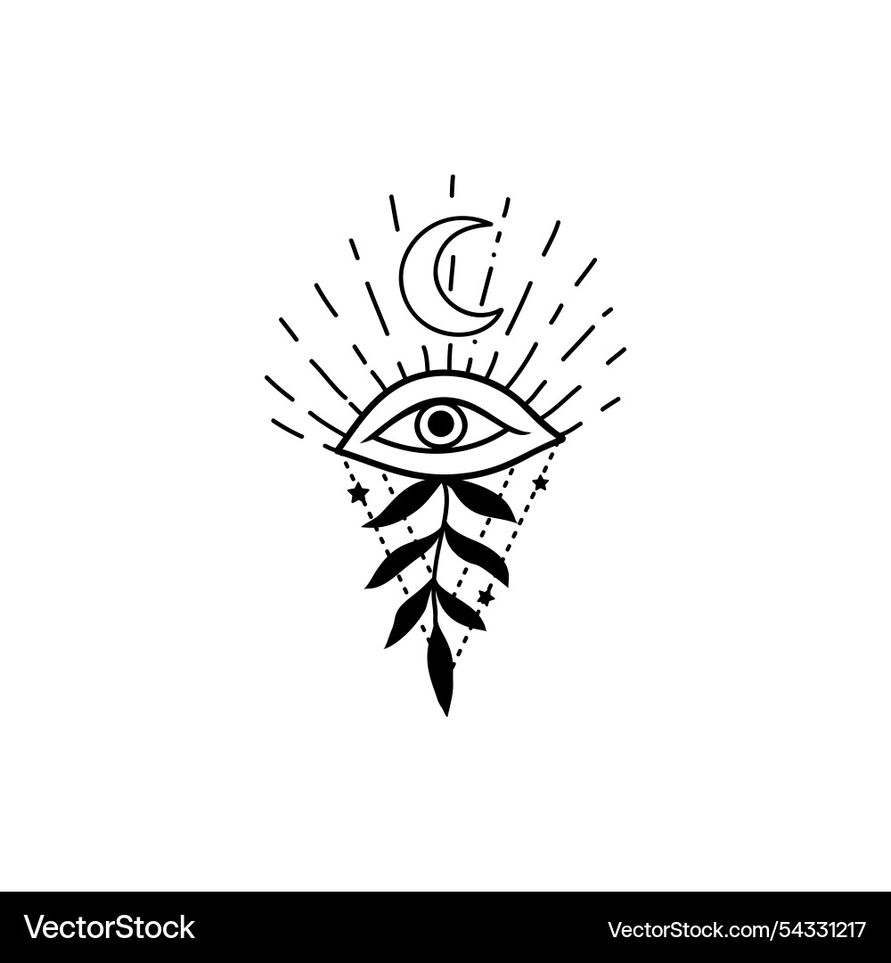 Evil eye of providence boho Vector Image