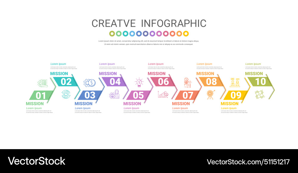 Infographic design template with numbers 10 Vector Image